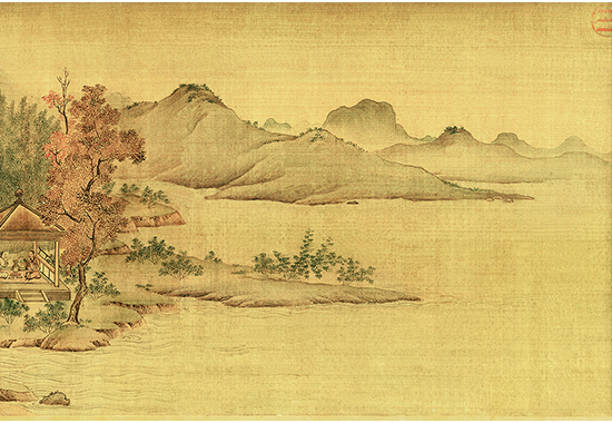 北宋 赵令穰 《陶潜赏菊图》陶渊明归隐生活 董其昌、詹同、蔡哲、中山居士、张羽、苏伯衡题跋