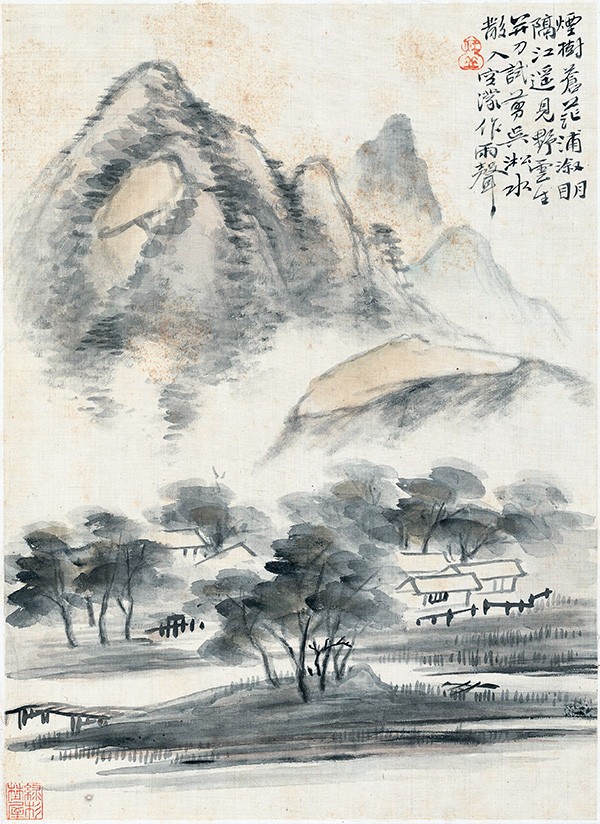 清 华岩 《山水十二开》“空谷之音” 的美誉 绘画、书法、诗歌 “三绝”