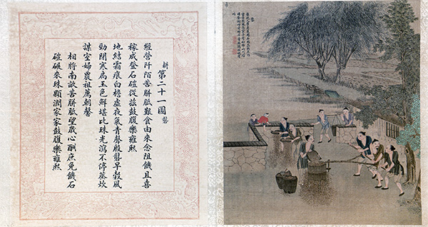 清 焦秉贞《耕织图册》46 幅 描绘了农耕生产的各个环节