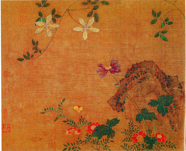 五代 黄居寀 《花卉写生图册》富丽浓艳 浓厚华丽 “黄家体制”