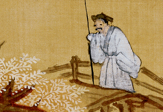 明 蓝瑛 《白云红树图》青绿重色画 设色绚丽 对比强烈