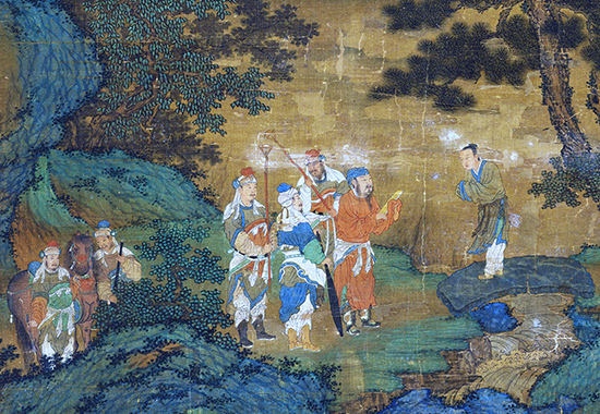 元 佚名《商山四皓图轴》