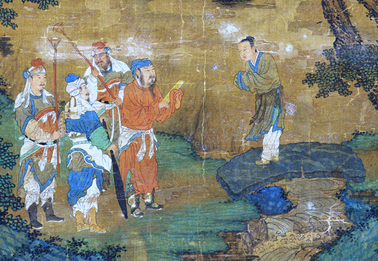 元 佚名《商山四皓图轴》