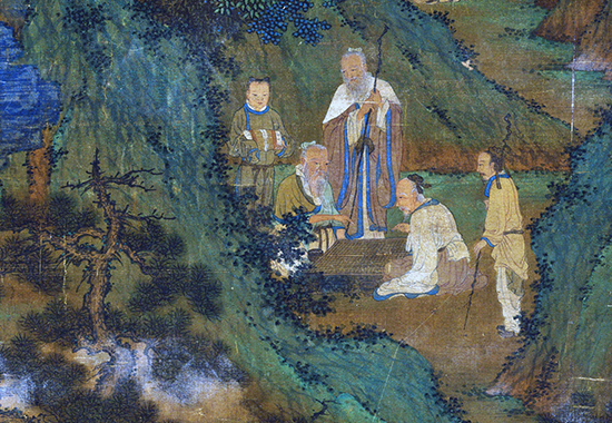 元 佚名《商山四皓图轴》