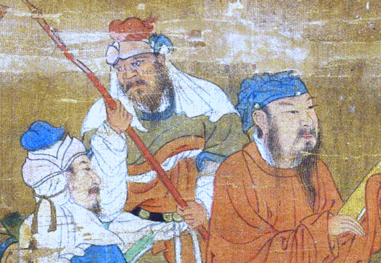 元 佚名《商山四皓图轴》