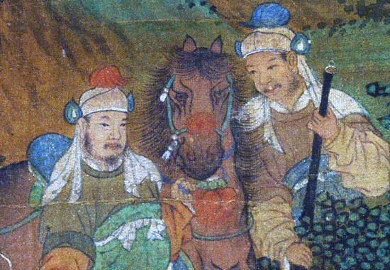 元 佚名《商山四皓图轴》