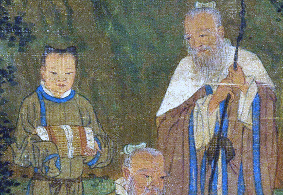 元 佚名《商山四皓图轴》