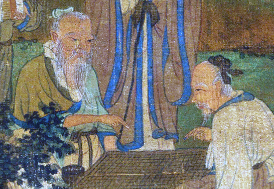 元 佚名《商山四皓图轴》