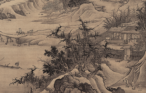 中国古代国画经典之一：明 李在 《山庄高逸图》“其人物笔致苍古，八面生动，开闽派之先”