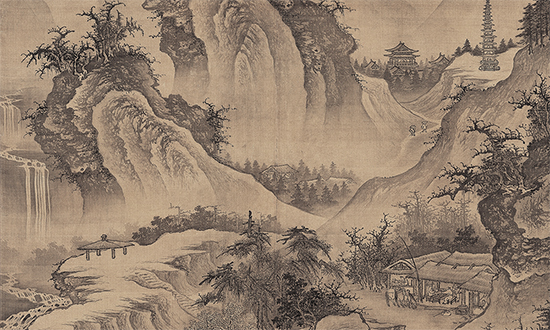 中国古代国画经典之一:明 李在 《山庄高逸图》“其人物笔致苍古,八面生动,开闽派之先”