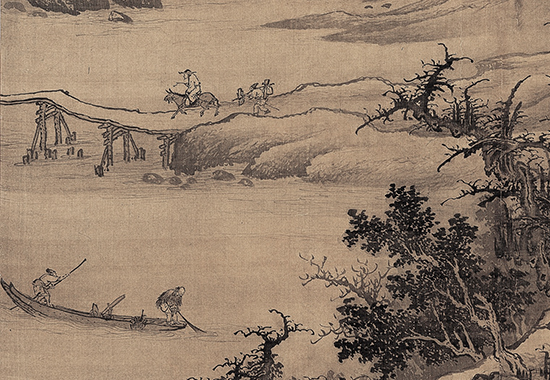 中国古代国画经典之一:明 李在 《山庄高逸图》“其人物笔致苍古,八面生动,开闽派之先”
