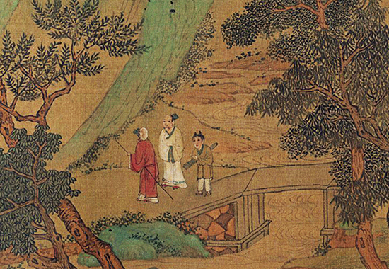 宋 刘松年款 《青绿山水长卷》 “南宋四大家”之一