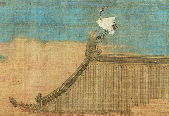 北宋 赵佶 《瑞鹤图》极尽自然俊丽之美 “中式美学” 巅峰境界 绢本 51X138