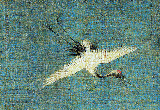 北宋 赵佶 《瑞鹤图》极尽自然俊丽之美 “中式美学” 巅峰境界 绢本 51X138