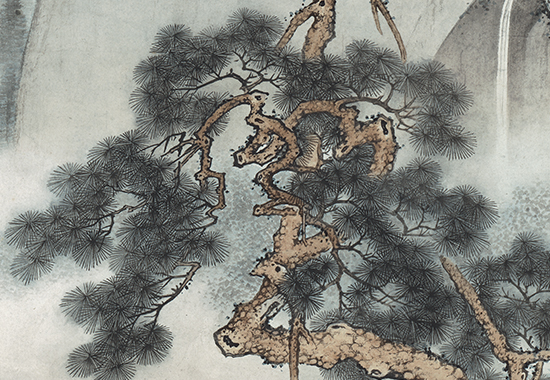 近代 陈少梅  《仿刘松年松泉图》清逸淡雅、寓柔秀于阳刚的清劲画风