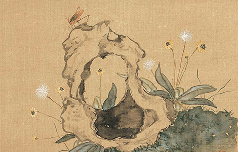 清 居廉 花卉奇石册 十二开 “不能形似哪能神似”
