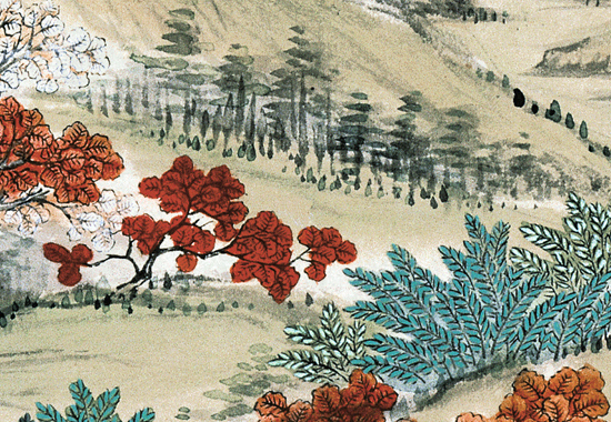 清 关槐 《上塞锦林图》乾隆皇帝命题描绘塞外锦绣风光