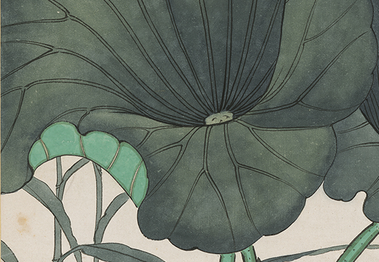 清末 于非闇《荷塘蜻蜓翠鸟图》色彩清爽淡雅 画面更具自然之趣