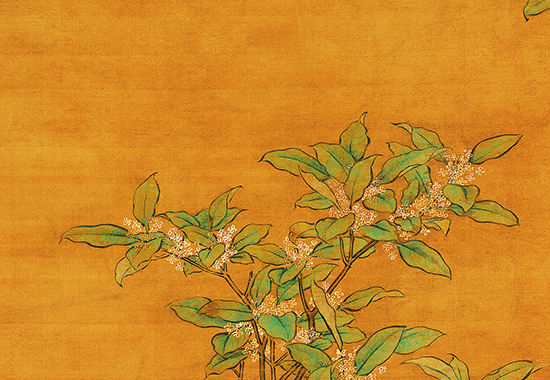 明 吕纪《桂菊山禽图》绢本 皇家艺术和审美旨趣,营造欢乐华美的意境