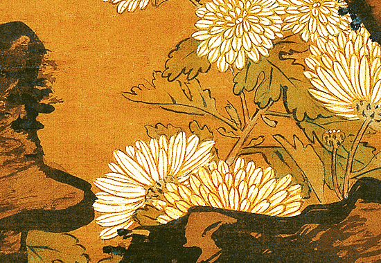 明 吕纪《桂菊山禽图》绢本 皇家艺术和审美旨趣,营造欢乐华美的意境