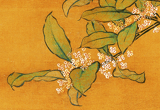 明 吕纪《桂菊山禽图》绢本 皇家艺术和审美旨趣,营造欢乐华美的意境
