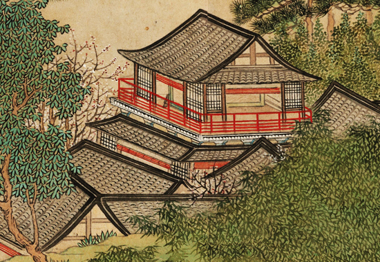 明 仇英《桃源图卷》纸本 明代青绿山水画的代表作之一 传统青绿山水的富丽堂皇