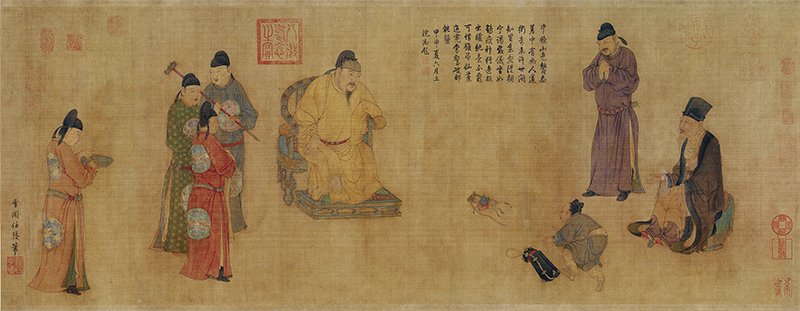 元 任仁发《张果见明皇图》绢本 怀旧寻梦的寄托所在 “八仙” 之一张果老谒见唐明皇