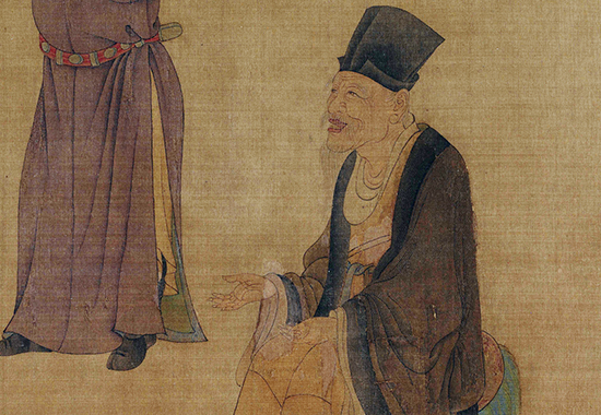 元 任仁发《张果见明皇图》绢本 怀旧寻梦的寄托所在 “八仙” 之一张果老谒见唐明皇