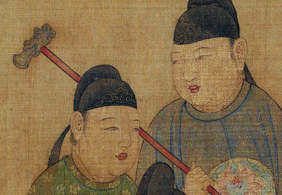 元 任仁发《张果见明皇图》绢本 怀旧寻梦的寄托所在 “八仙” 之一张果老谒见唐明皇