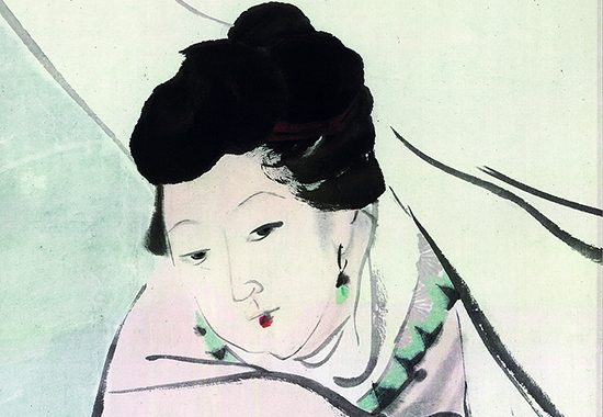 清 任伯年《梅花仕女图》秀雅清丽 充满诗意的画卷