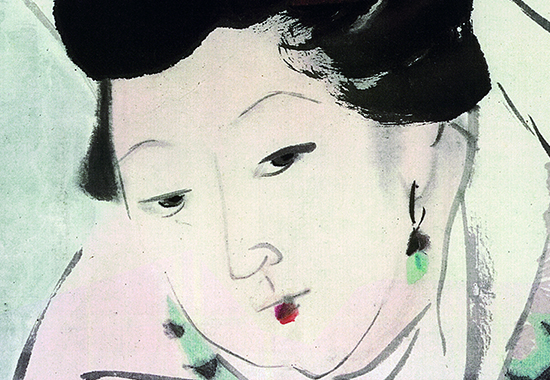 清 任伯年《梅花仕女图》秀雅清丽 充满诗意的画卷