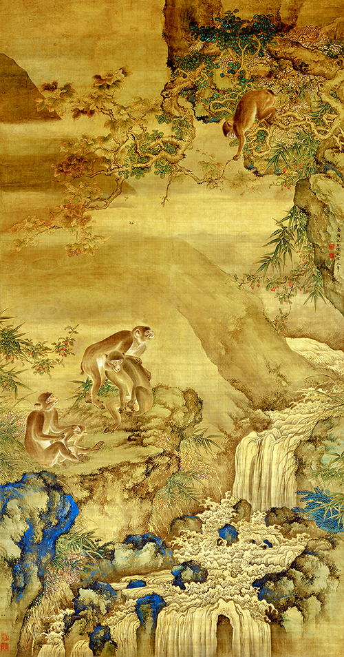 清 沈铨《蜂猴图》寓意“封侯”