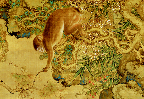 清 沈铨《蜂猴图》寓意“封侯”