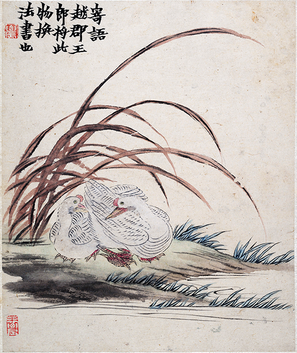 清 金农《墨戏图册》荷花、花卉、瓜果、梅花、兔子等诸多元素