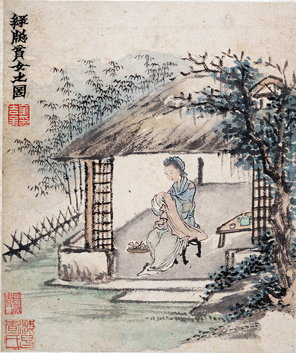 清 金农《墨戏图册》荷花、花卉、瓜果、梅花、兔子等诸多元素