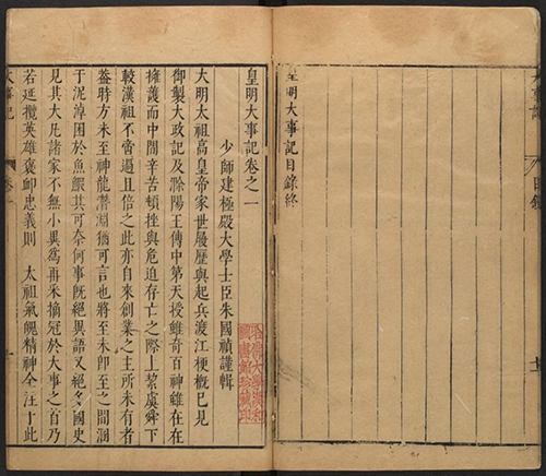 《皇明大事记》明·朱国祯撰.崇祯刻本 明代重要史书