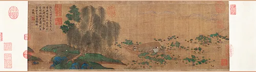 南宋 赵伯驹《莲舟新月图》的配图-墨韵书香