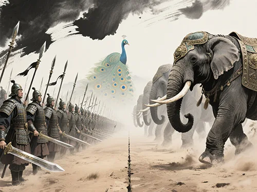 古早版 “龙象之争”:从竹简到贝叶经的千年 battle 自古以来中印较量的配图-墨韵书香