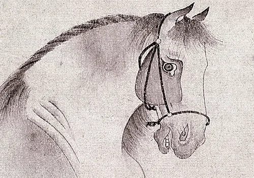 元 赵孟頫《饮马图》纸本 欣赏的配图2-墨韵书香