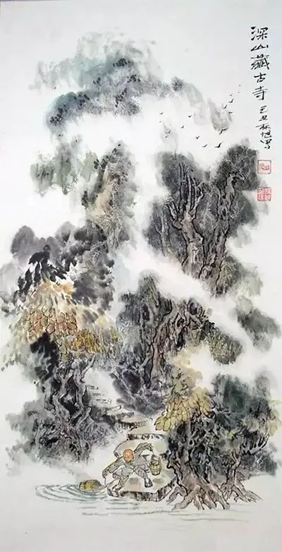 皇帝出怪题,画师被逼疯,一幅挑水画竟成千古绝唱的配图-墨韵书香