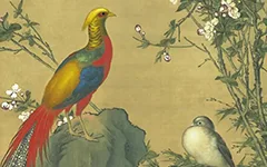 花鸟CP的春日限定:看郎世宁《锦春图》如何把“吉祥”画进绢布里的配图-墨韵书香