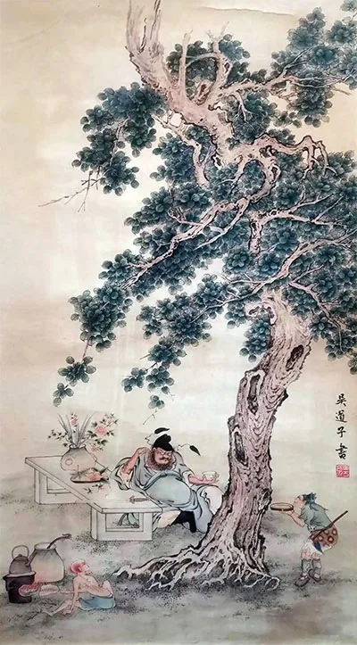 唐玄宗梦见大鬼捉小鬼,画家画出 “钟馗” 火遍全国的配图5-墨韵书香