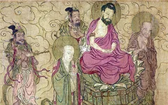 宋 赵光辅 《番王礼佛图》绢本 28.6x103.5 欣赏的配图-墨韵书香