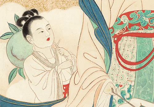 张大千笔下的蟠桃之谜:是祝寿还是时代隐喻?画中仕女竟来自敦煌菩萨!的配图8-墨韵书香