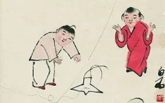 战乱年代的 “天真” 画:齐白石笔下五个玩风筝的小孩,道尽中国人的苦与盼的配图-墨韵书香