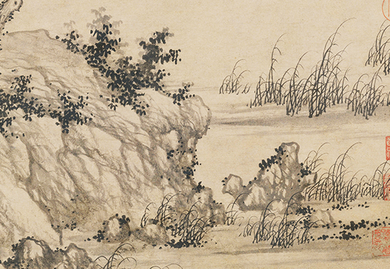 元 盛懋 秋江待渡图轴纸本112.5x46.3 清宫旧藏 元 盛懋 秋江待渡图轴纸本112.5x46.3 清宫旧藏