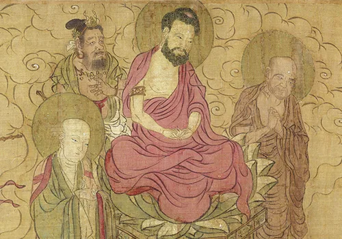 宋 赵光辅 《番王礼佛图》绢本 28.6x103.5 欣赏 历代国画 第3张-墨韵书香