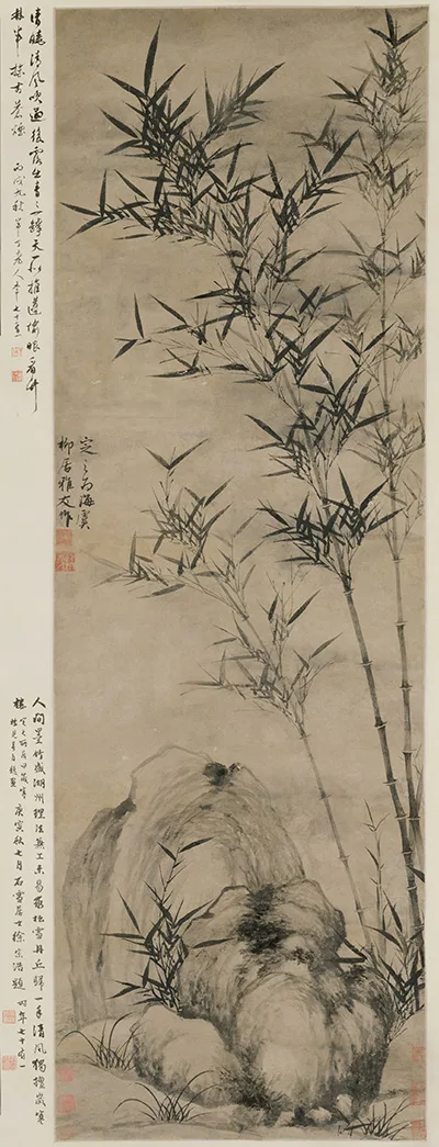 元 顾安笔下的竹:墨韵中的清风雅韵 历代国画 第3张-墨韵书香
