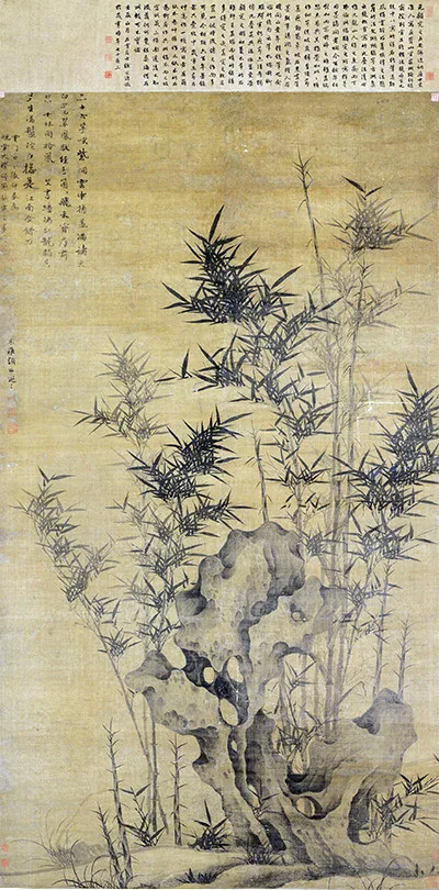元 顾安笔下的竹:墨韵中的清风雅韵 历代国画 第2张-墨韵书香