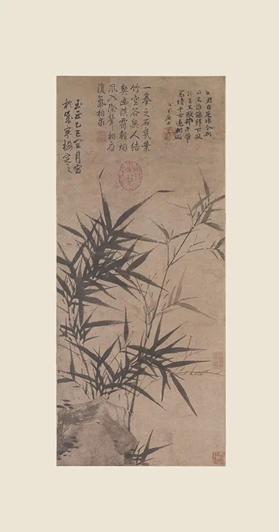 元 顾安笔下的竹:墨韵中的清风雅韵 历代国画 第4张-墨韵书香